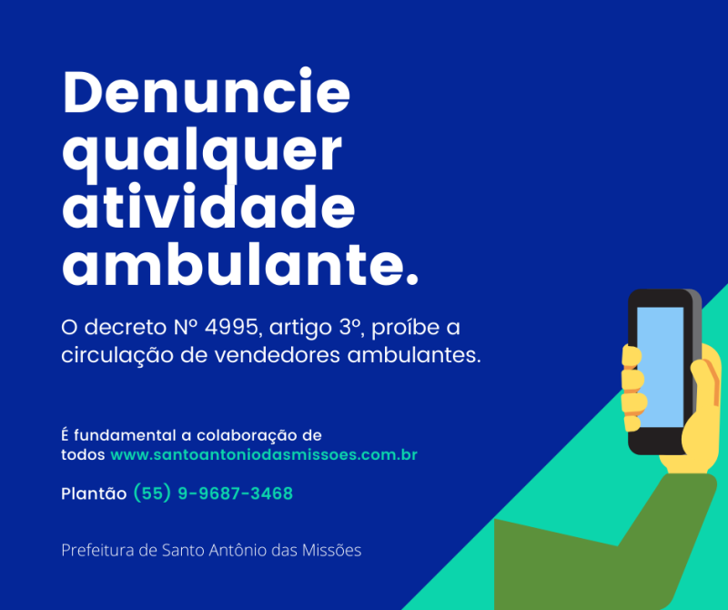 O decreto Nº 4995 proíbe a circulação de vendedores ambulantes oriundos de outros municípios 
